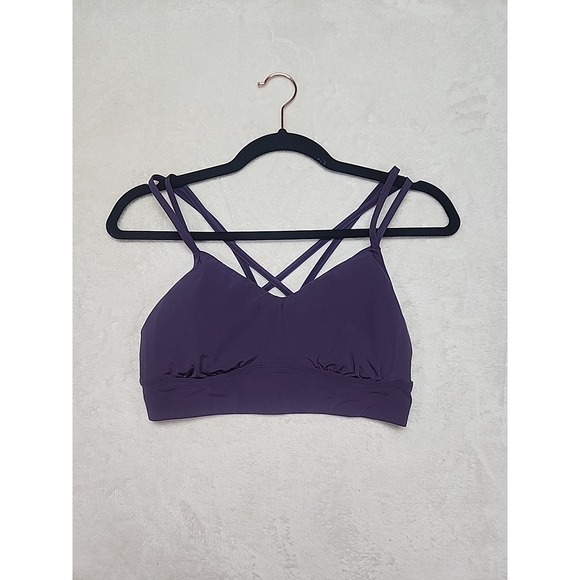 All In Motion Sports Bra Plum Size Med Double Crisscross Straps Removable Pads - Picture 1 of 4